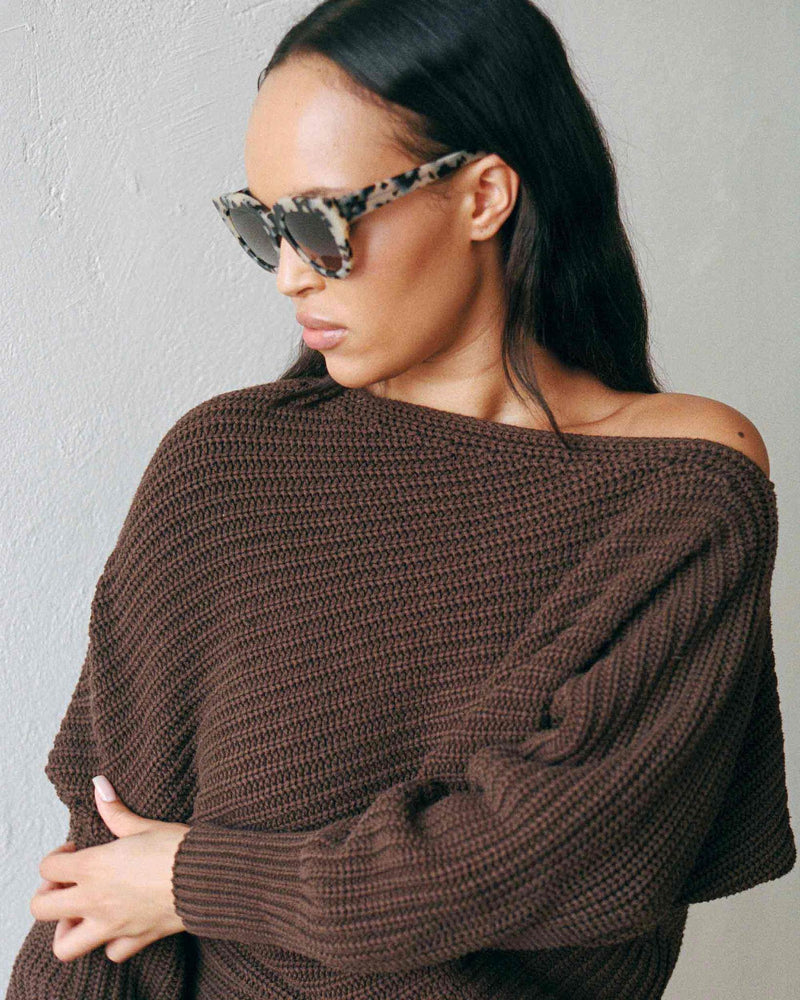 Cleo Black/White havana - grey gradient lens