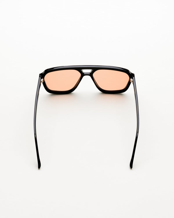 Jet Black - orange solid lens