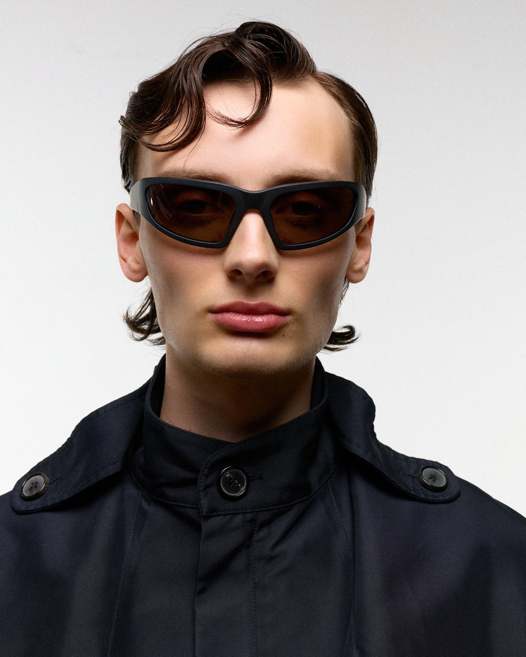 Crow matt Black - brown solid polarized lens