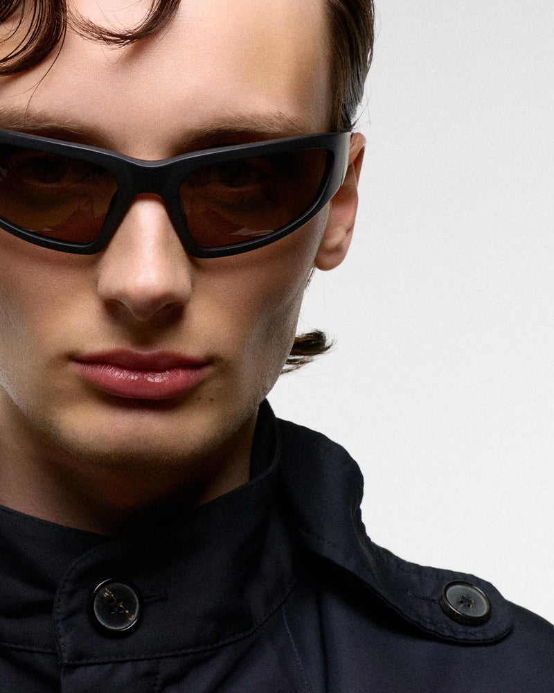 Crow matt Black - brown solid polarized lens