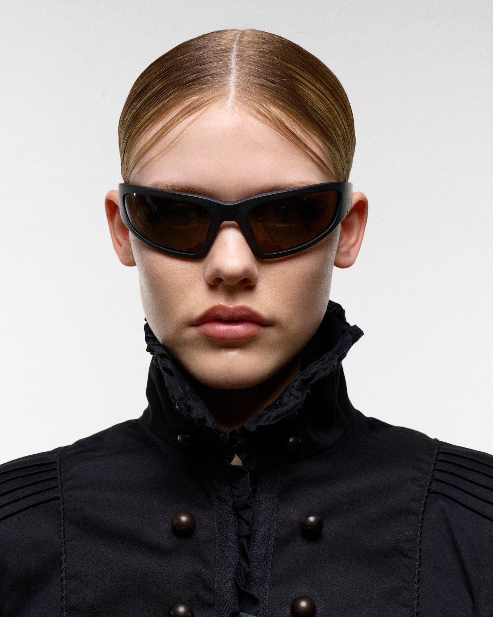 Crow matt Black - brown solid polarized lens
