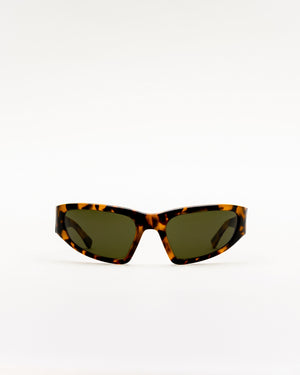 Crow matt Havana - green solid polarized lens