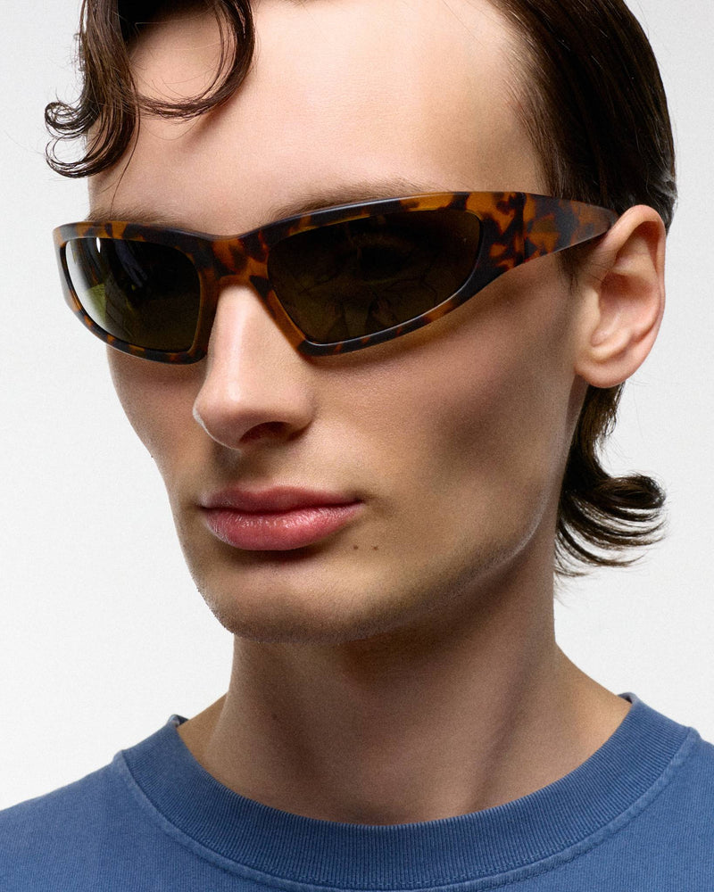 Crow matt Havana - green solid polarized lens
