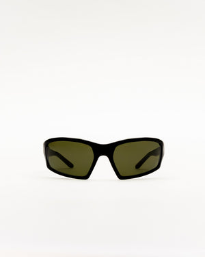 Raven matt Black - green solid polarized lens