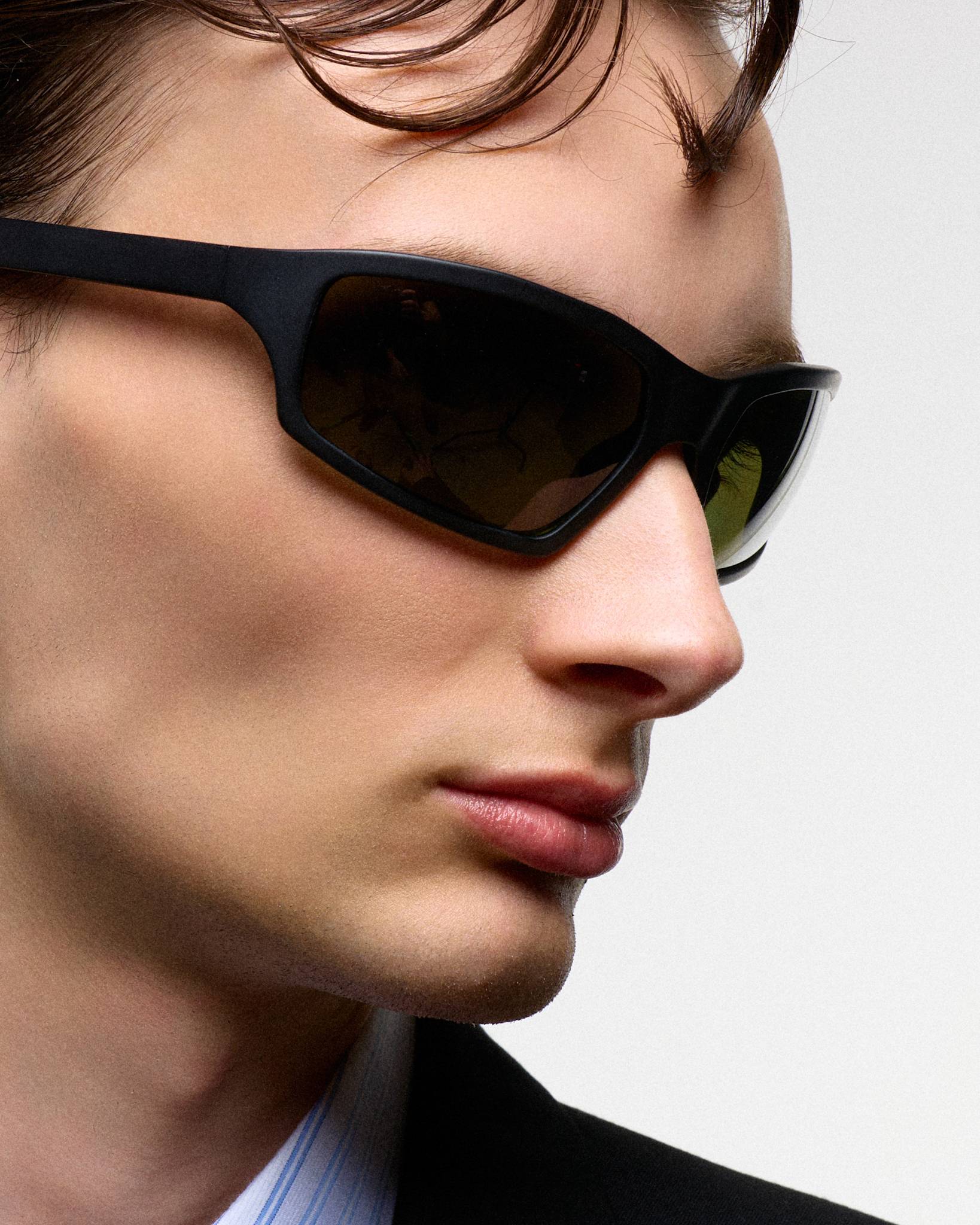 Raven matt Black - green solid polarized lens