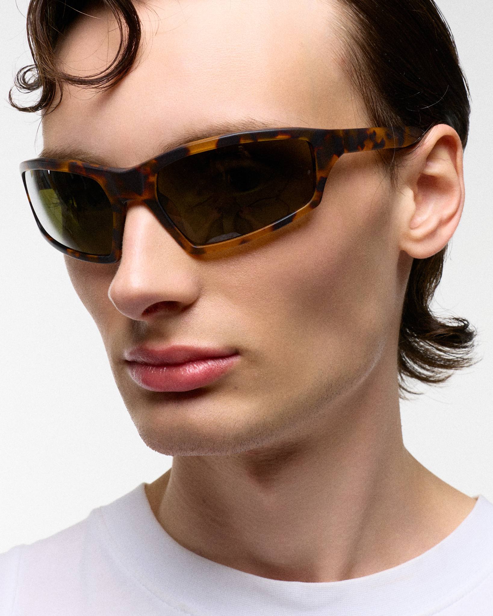Raven matt Havana - green solid polarized lens