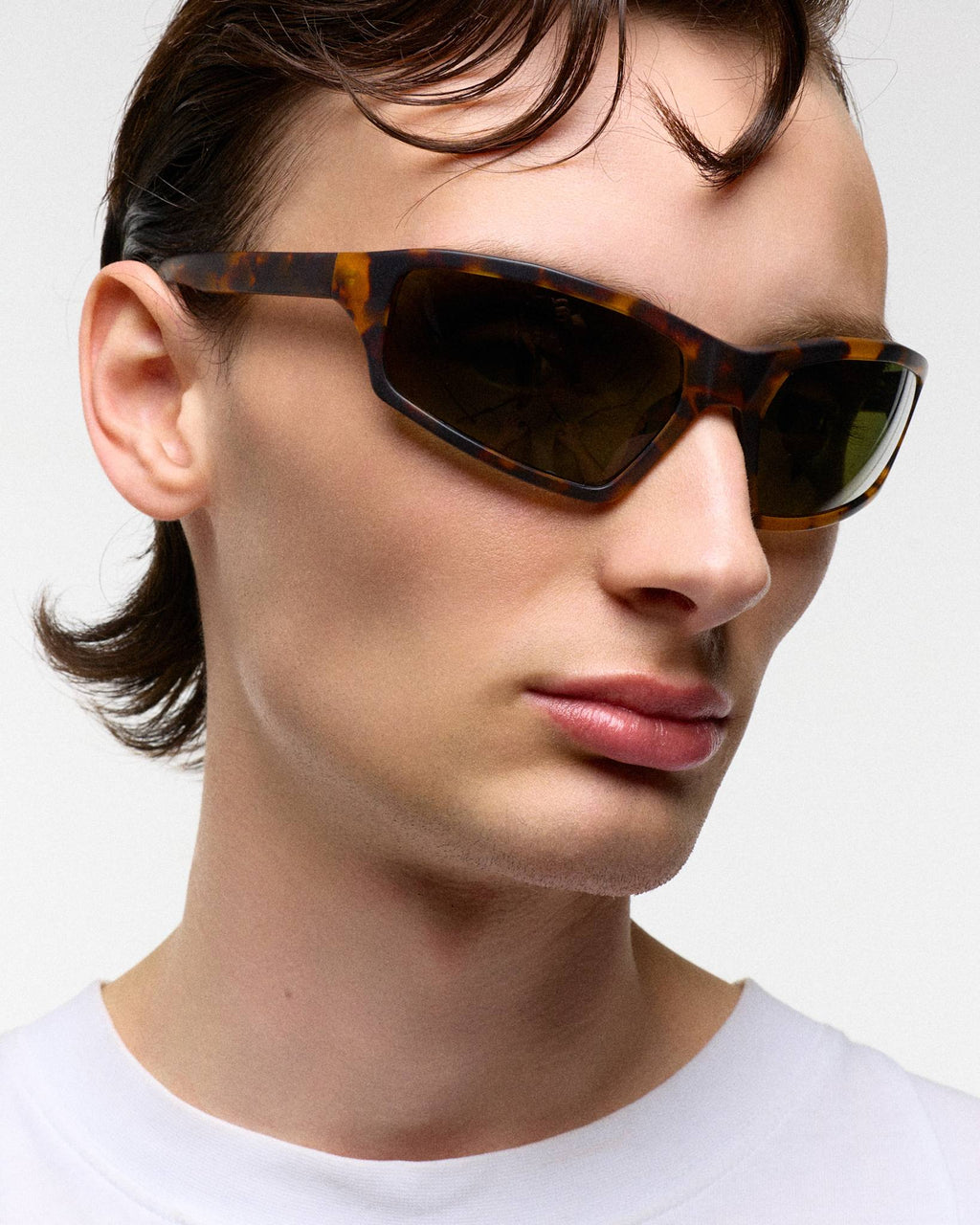 Raven matt Havana - green solid polarized lens