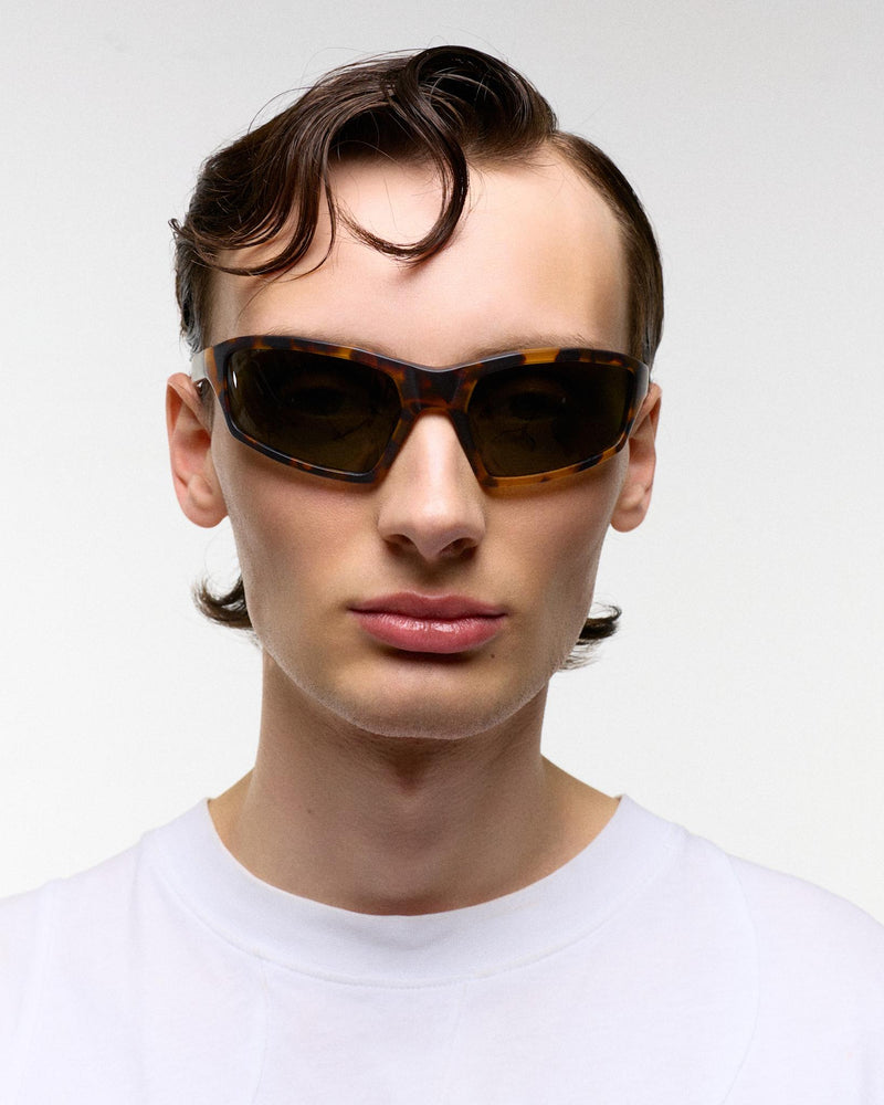 Raven matt Havana - green solid polarized lens