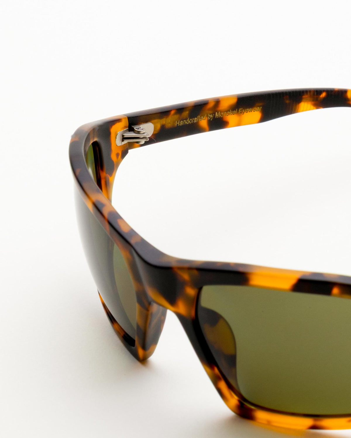 Raven matt Havana - green solid polarized lens