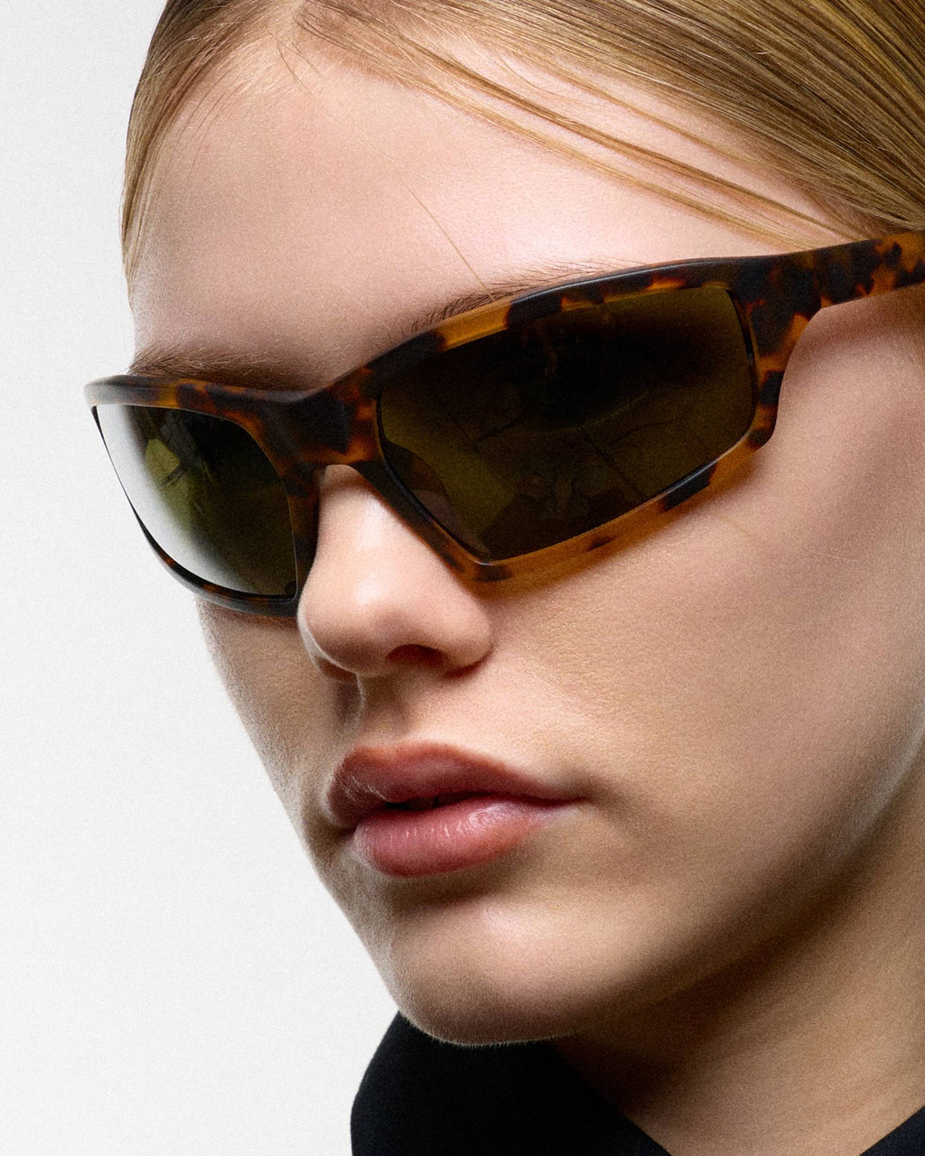 Raven matt Havana - green solid polarized lens