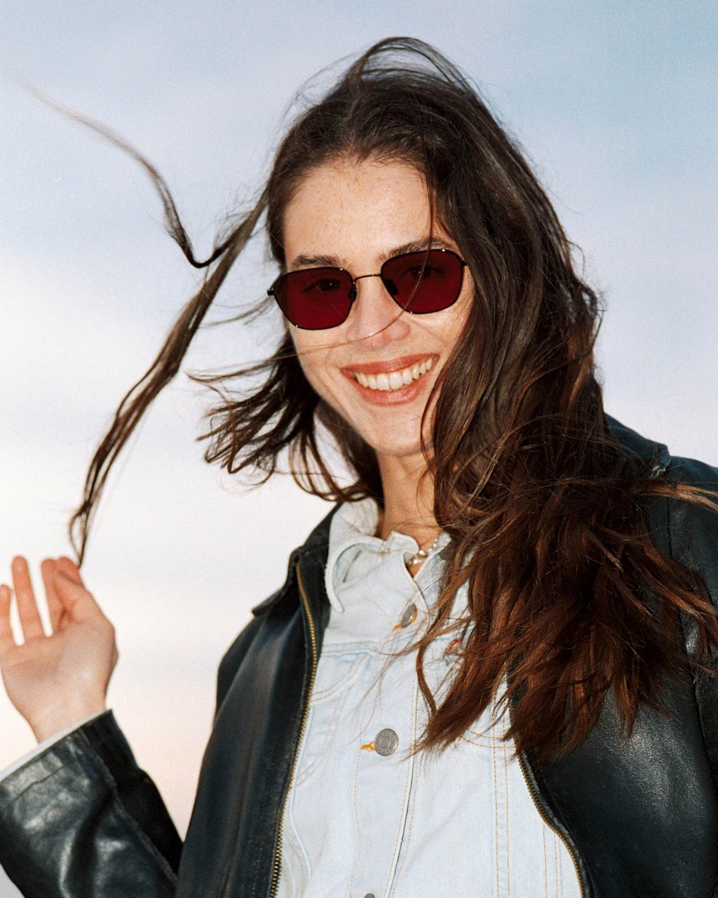 Otis Black - pink solid lens