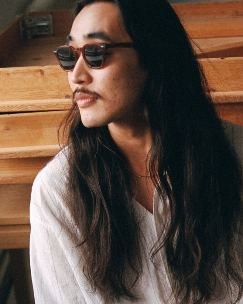 River Amber - green solid lens