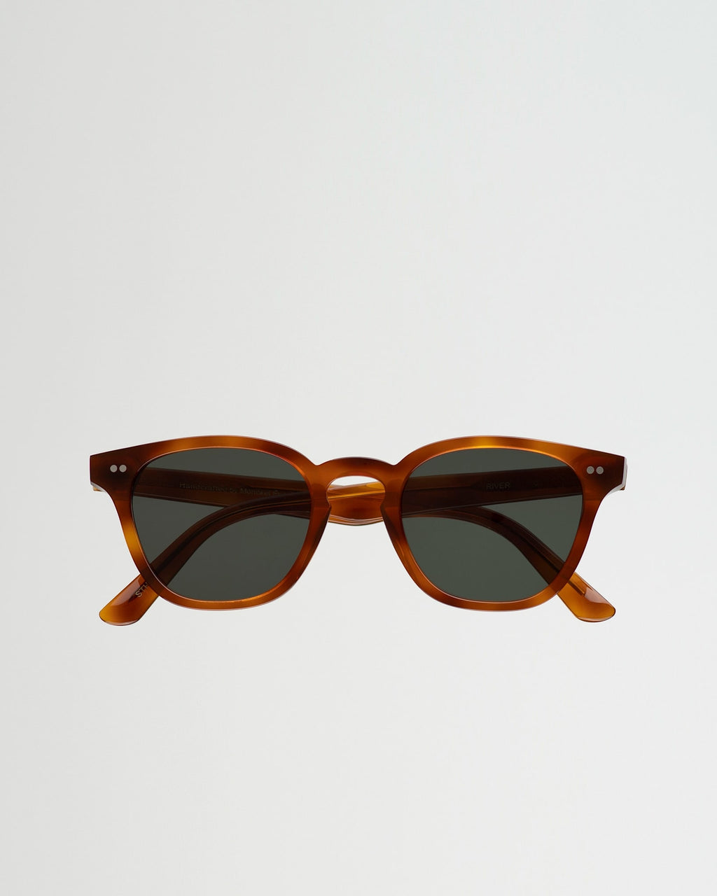 River Amber - green solid lens